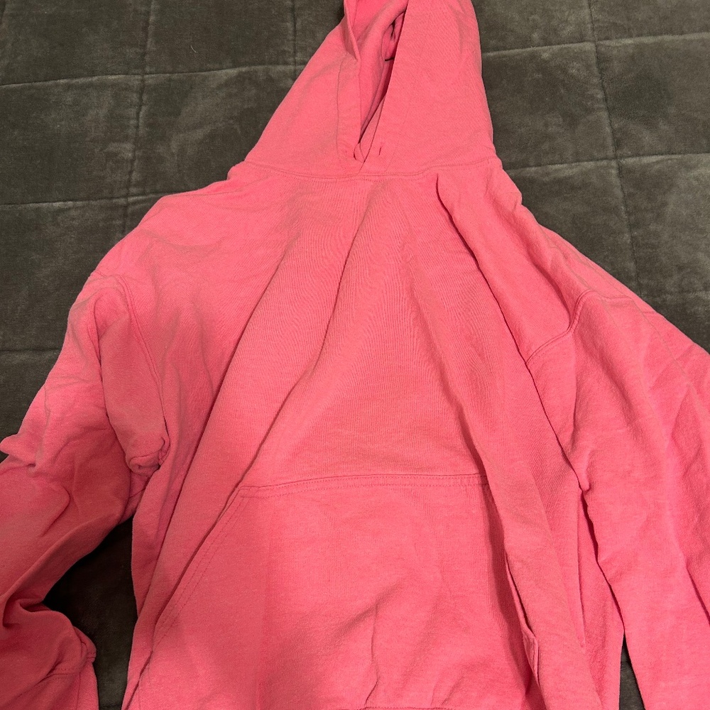 "you are loved" hot pink hoodie